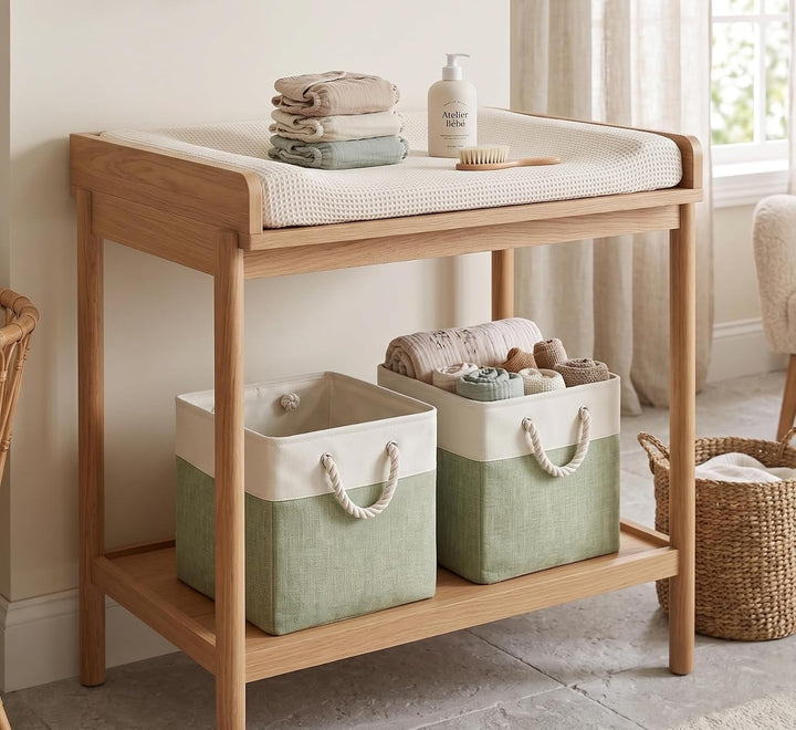 SOCOHOME Aufbewahrungsboxen Stoff, 25x25x25cm körbe Aufbewahrung für Spielzeug Regal Garderobe,Wasch