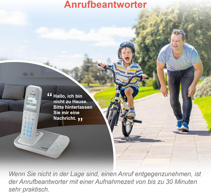 VTech XS1050 DECT Telefon Schnurlos Schnurlostelefon mit Anrufbeantworter, Anrufererkennung/Anklopff