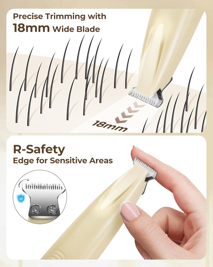 Pro Hundepfoten-Trimmer – 18 mm Klingenaufsatz mit LED-Anzeige, 35 dB leise, vollständig wasserdicht