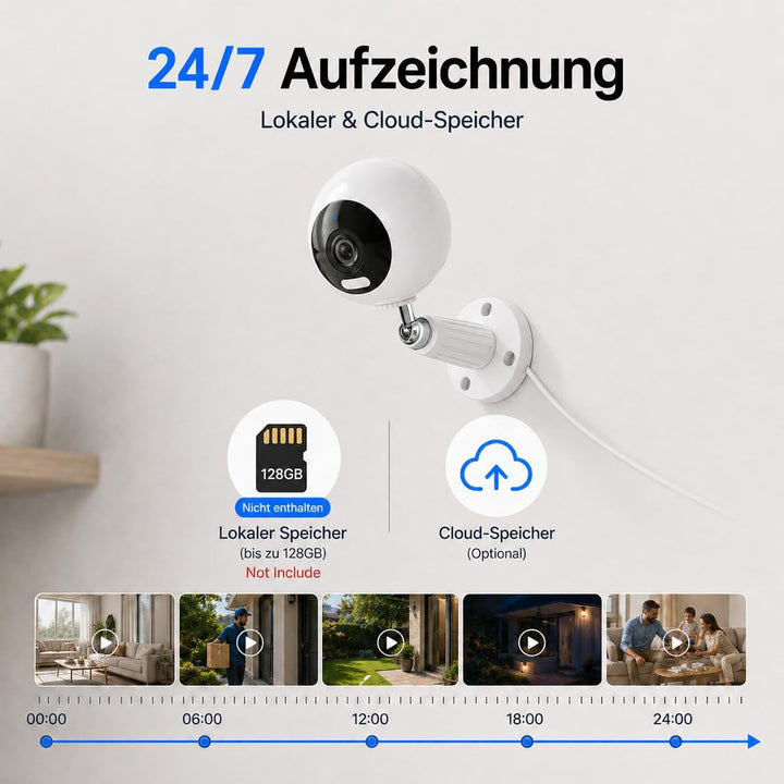 3MP 5G Überwachungskamera Aussen/Innen, Kamera Überwachung Aussen, WLAN Camera Indoor/Outdoor, Babyp
