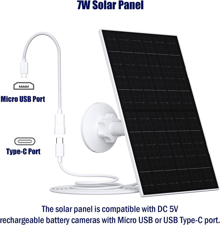 7W Solarpanel für Eufy Kamera - Solarlade-Modul kompatibel mit EufyCam 2C/2C Pro/2/2 Pro/E/E20/E40/L