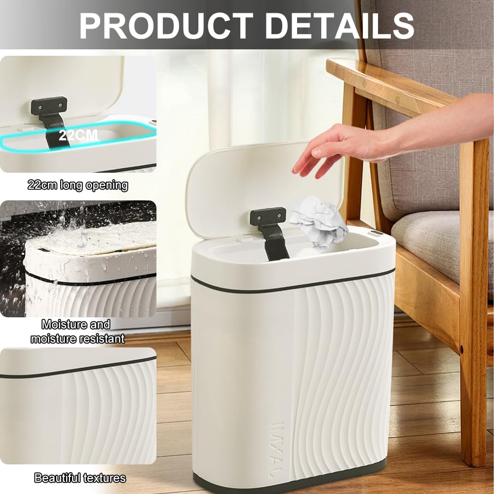 Automatischer Mülleimer Elektrisch mit Sensor - Badezimmer Mülleimer, Mülleimer Küche, Geruchsdicht