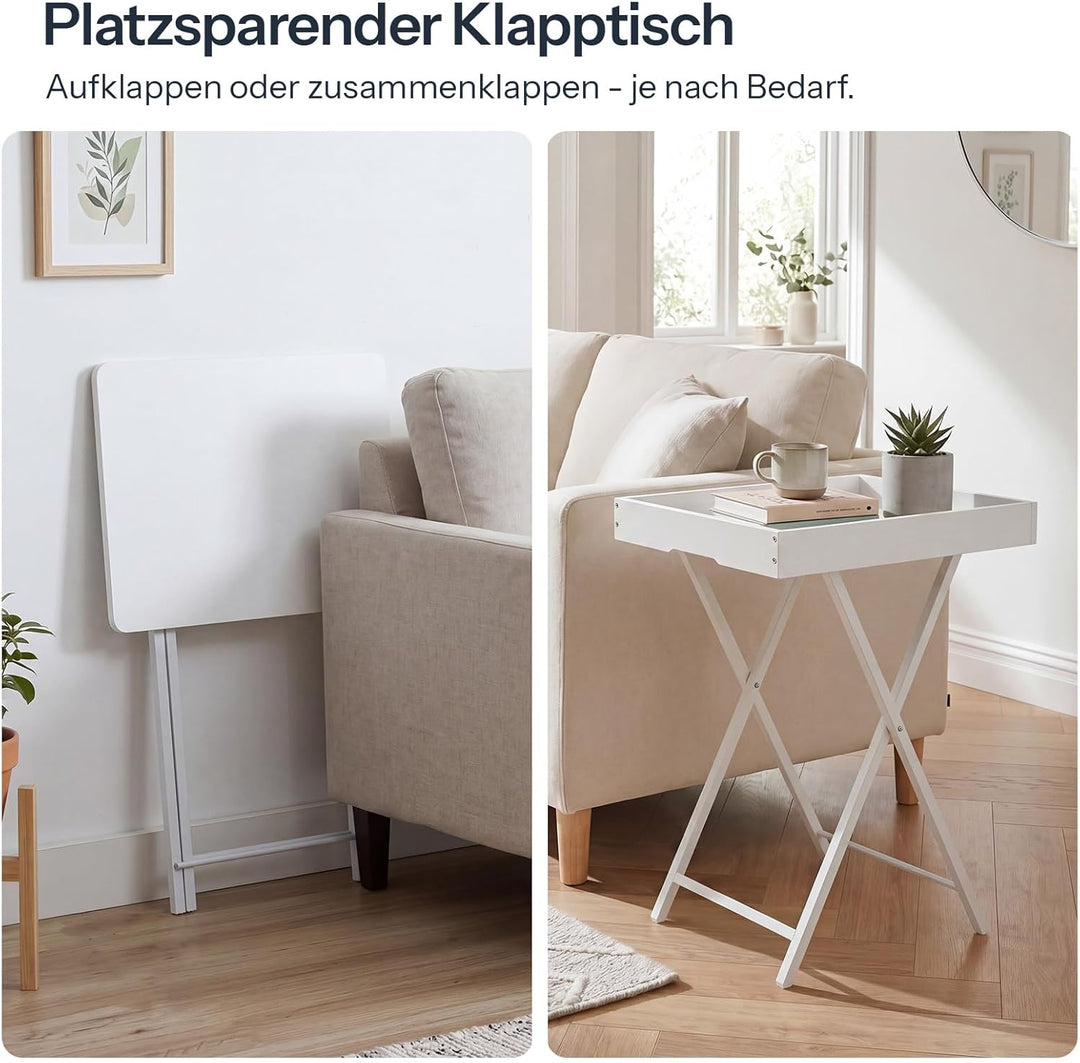 HOOBRO Beistelltisch, Klappbarer Nachttisch, Couchtisch, Faltbarer TV-Tablett zum Essen, Snack-Abend