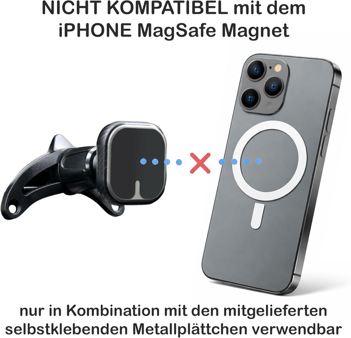 Aigner & Reiter Handyhalterung Auto Magnet für runde Lüftung | Magnethalter fürs Handy für Rundlüfte