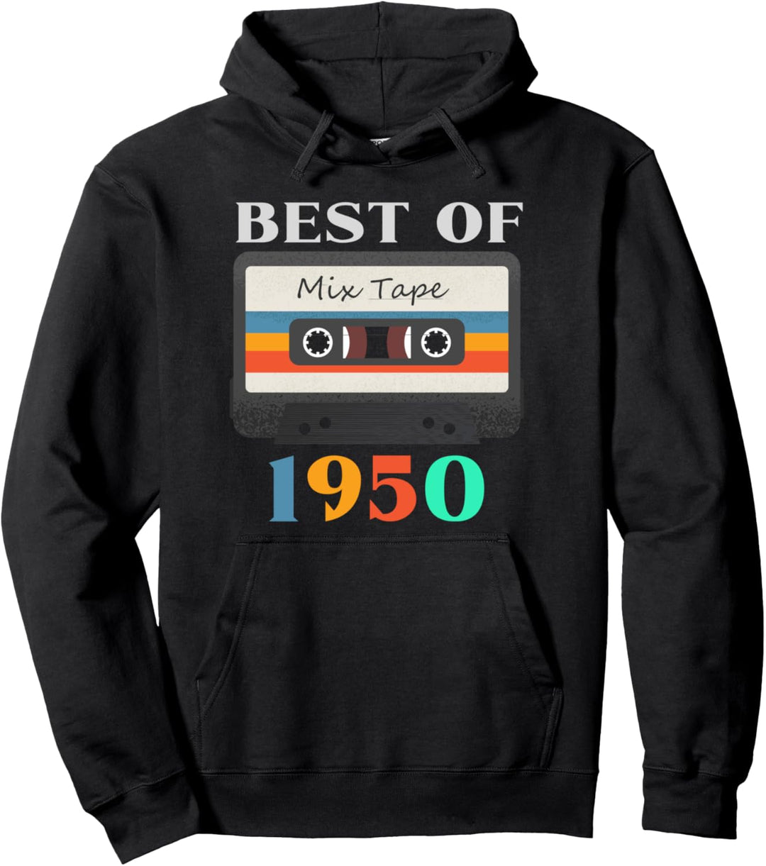 best of 1950 70th birthday gifts cassette tape vintage Pullover Hoodie