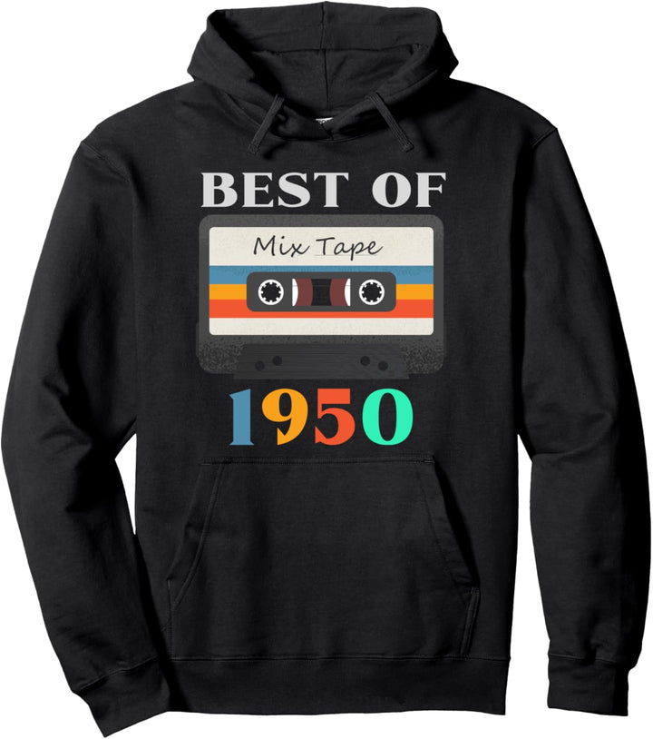 best of 1950 70th birthday gifts cassette tape vintage Pullover Hoodie