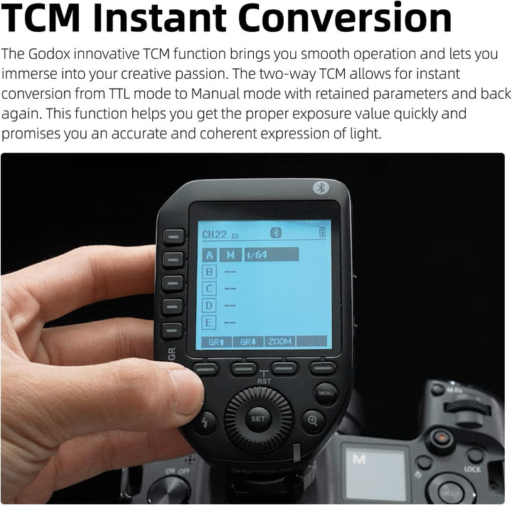 Godox XProII-S TTL Wireless Flash Trigger 1/8000s HSS, TCM Instantaneous Switching, APP Control, 16