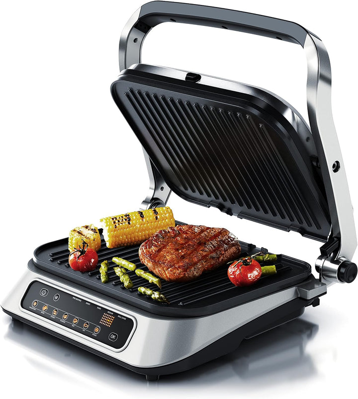 Arendo - Kontaktgrill Elektrogrill - elektrischer Tischgrill - Sandwichmaker - Multi Grill mit Digit