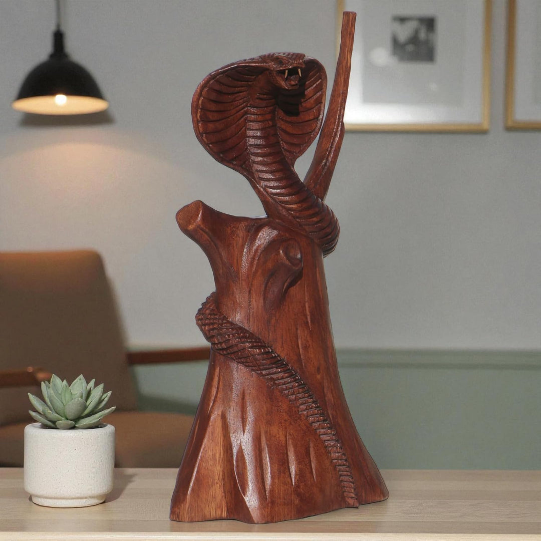 Kobra am AST Schlange Snake Tier Holz Cobra 08