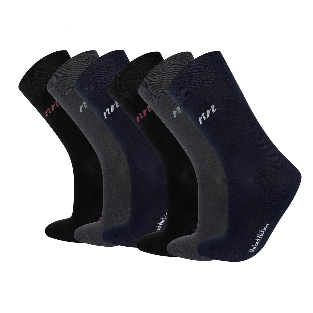 Premium Bambus Socken für Herren und Damen, 6 Paar Superweiches Top mit Komfortbund, Ohne Gummi Unis