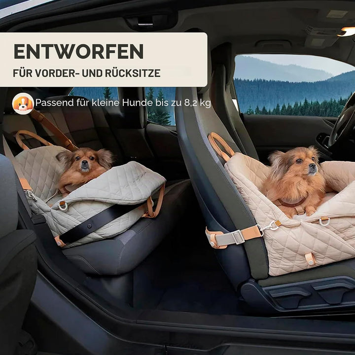Hundeautositz für kleine Hunde - 3-in-1 Reisetasche, Booster & Hundebett fürs Auto - Waschbare, ruts