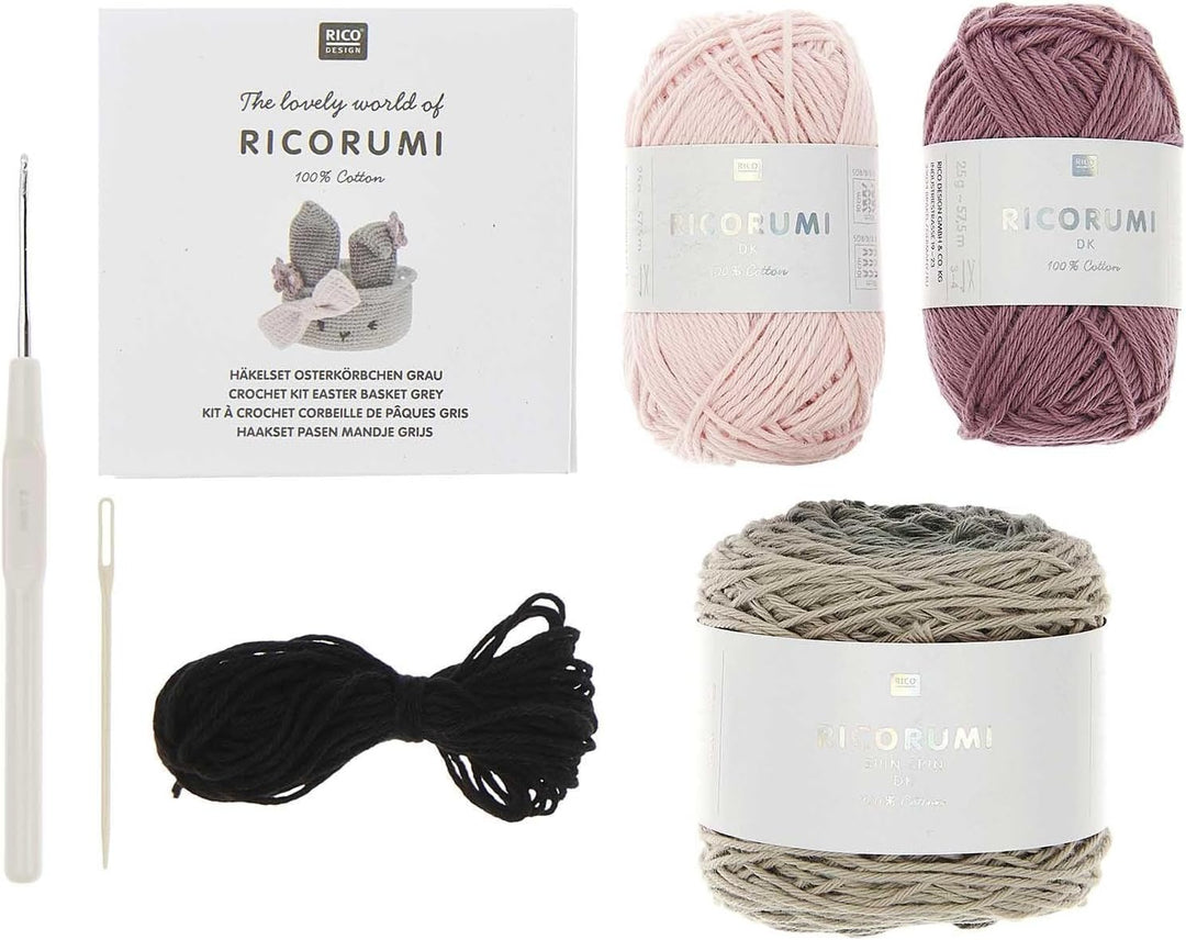 Ricorumi Häkel-Set "Oster-Körbchen grau", Grau