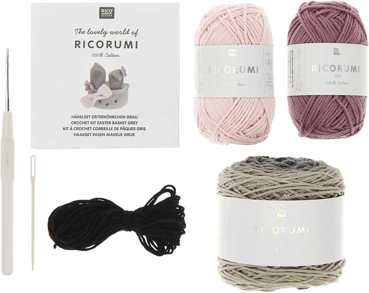 Ricorumi Häkel-Set "Oster-Körbchen grau", Grau