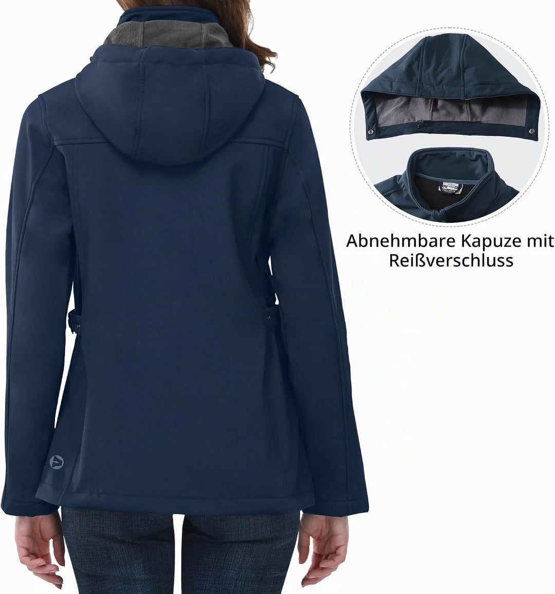 Outdoor Ventures Damen Softshelljacke Kurze Gefütterte Funktionsjacke Wasserdichte Übergangsjacke mi