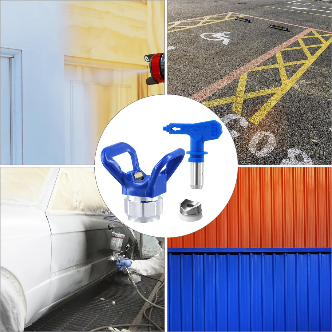 QWORK® Airless Farbsprühspitzen, Reversible Düsenset, 6 Grössen (211/315/417/517/515/523) Für Häuser