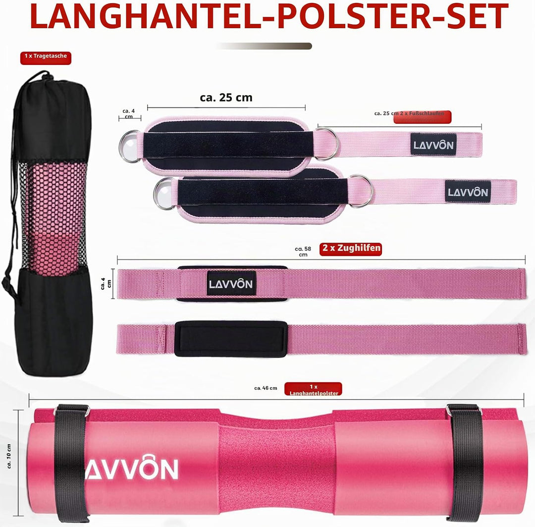 Langhantel Polster Set - Hip Thrust Pad Polster für Langhantelstange - Hantel Nackenpolster, Polster