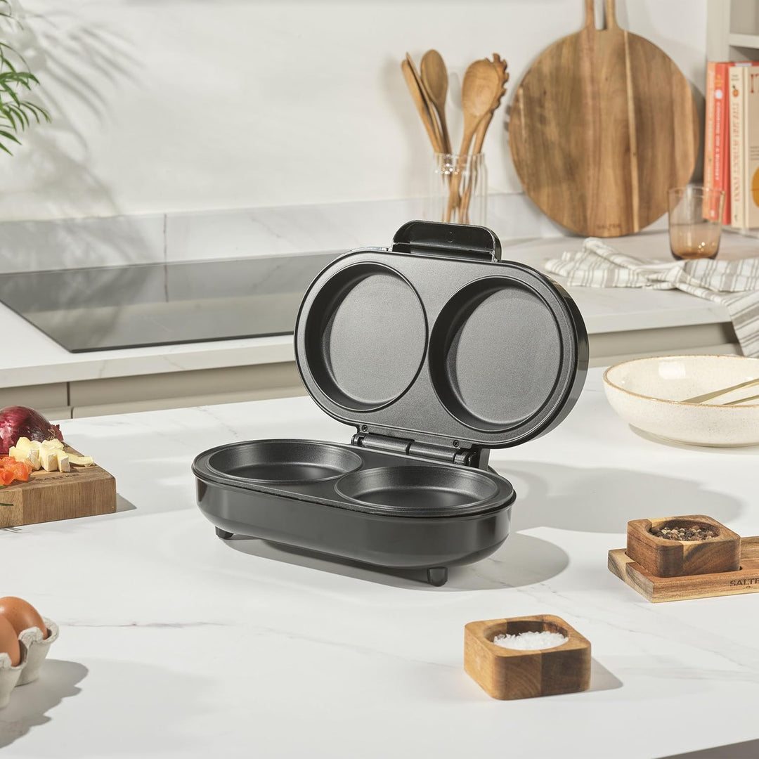 Salter XL Dual Omelette Maker – Antihaftbeschichtete Deep-Fill-Kochplatten, Doppelte Eierkocher, Mac
