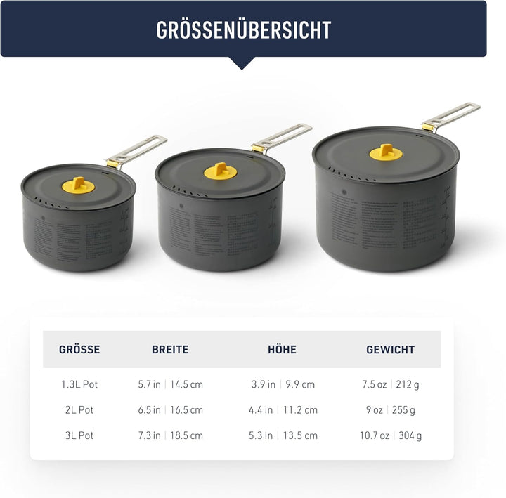 SEA TO SUMMIT - Frontier Pot 1.3L - Ultraleichter Campingtopf - 1 Person - Kochtopf mit Antihaftbesc