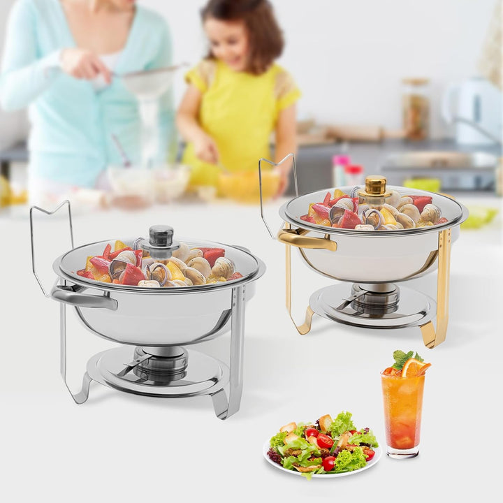 5L Chafing Dish Buffet Set, Edelstahl Chafing Dish Warmhaltebehälter, Chafers und Buffet-Wärmer-Sets