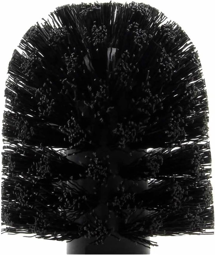 Daloual - 3 x Ersatz WC-Bürstenkopf Schwarz Ø ca. 8 cm + 1 x Edelstahl-Griff 41,5 cm - Toiletten-Bür
