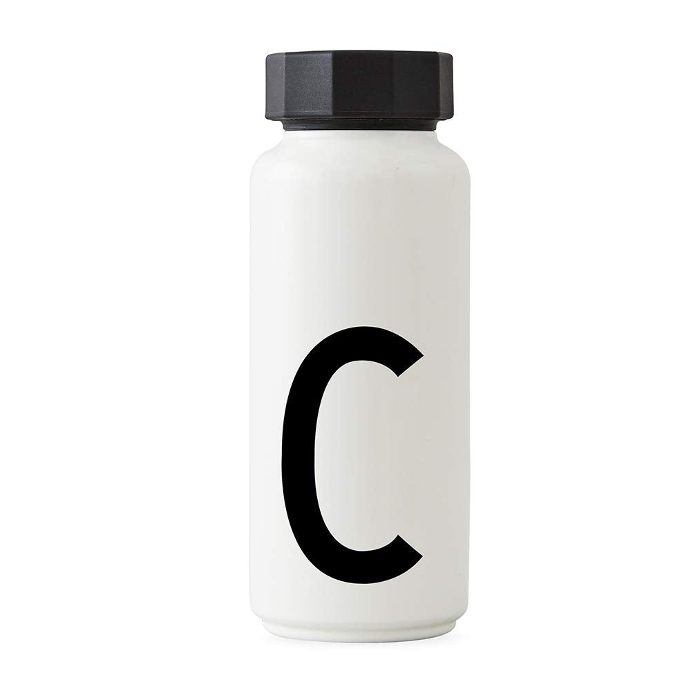 Design Letters Persönliche Edelstahl Trinkflasche Weiss (C) |500 ml| Kohlensäure geeignet BPA-Frei T