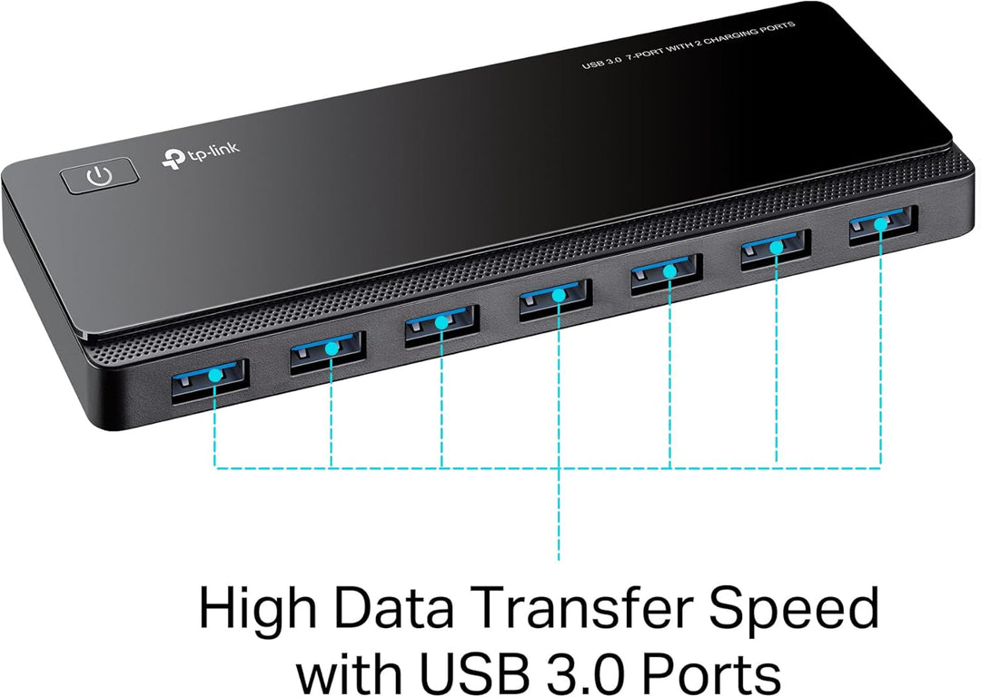 TP-Link UH720 7-Port USB 3.0 HUB + 2 Ladeports (2,4A) für Tablet und Smartphone, inklusive Netzadapt