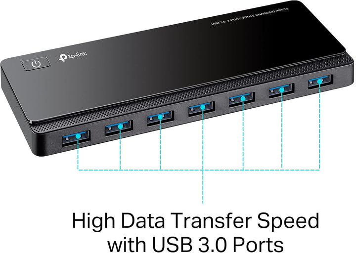 TP-Link UH720 7-Port USB 3.0 HUB + 2 Ladeports (2,4A) für Tablet und Smartphone, inklusive Netzadapt