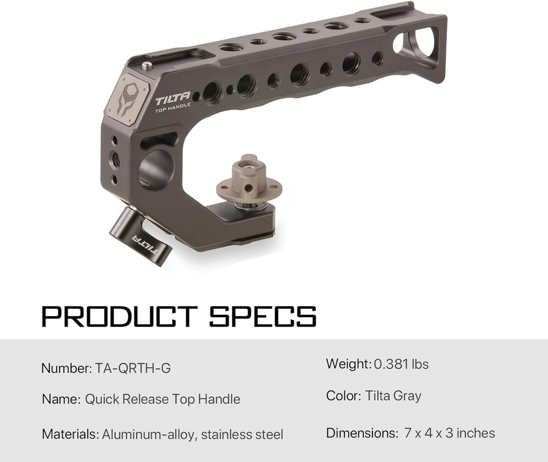 Tilta Quick Release Top Griff – (für BMPCC 4K/6K und die meisten DSLR/spiegellosen Kameras) (Tilta G