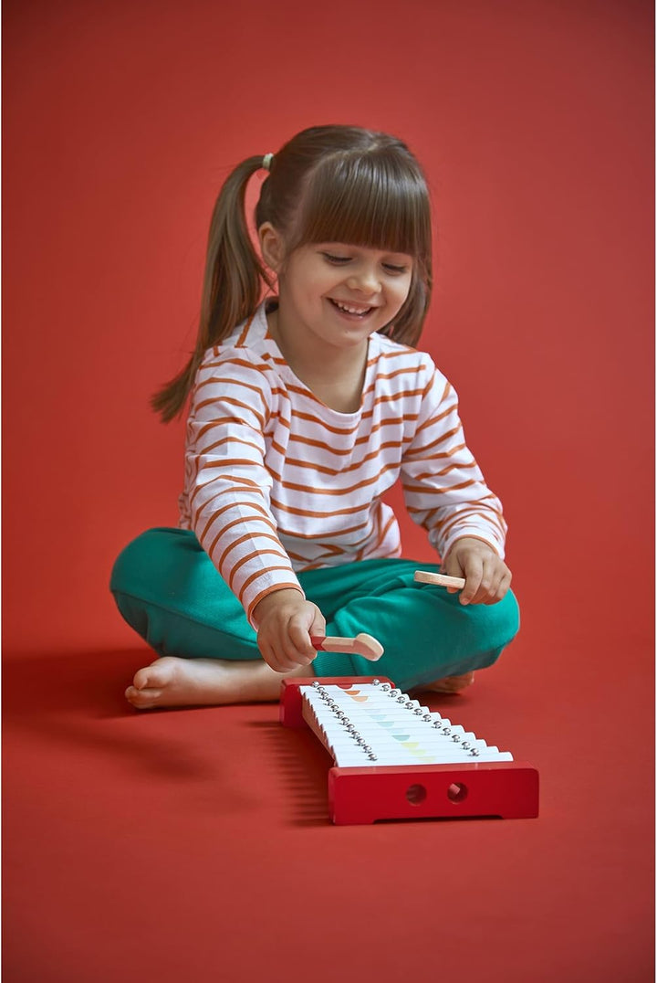 Janod - Confetti Holz- und Metall-Xylofon, Kinder-Musikinstrument, Spielzeugnachbildung und Spielzeu