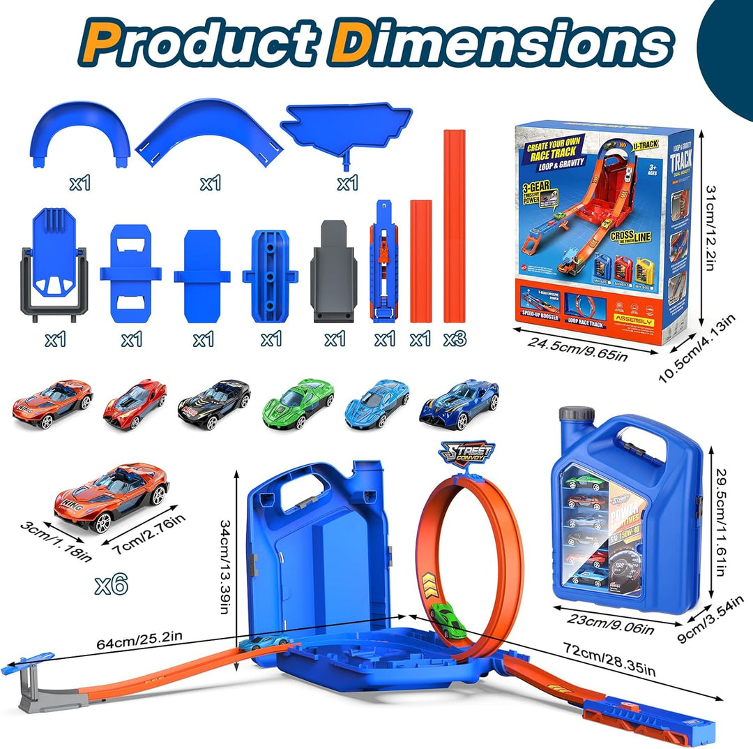 Spielzeugauto-Trackset, Rennauto Spielzeug Kraftstofftank Rennstrecke für Kinder, Rennstrecke Auto S