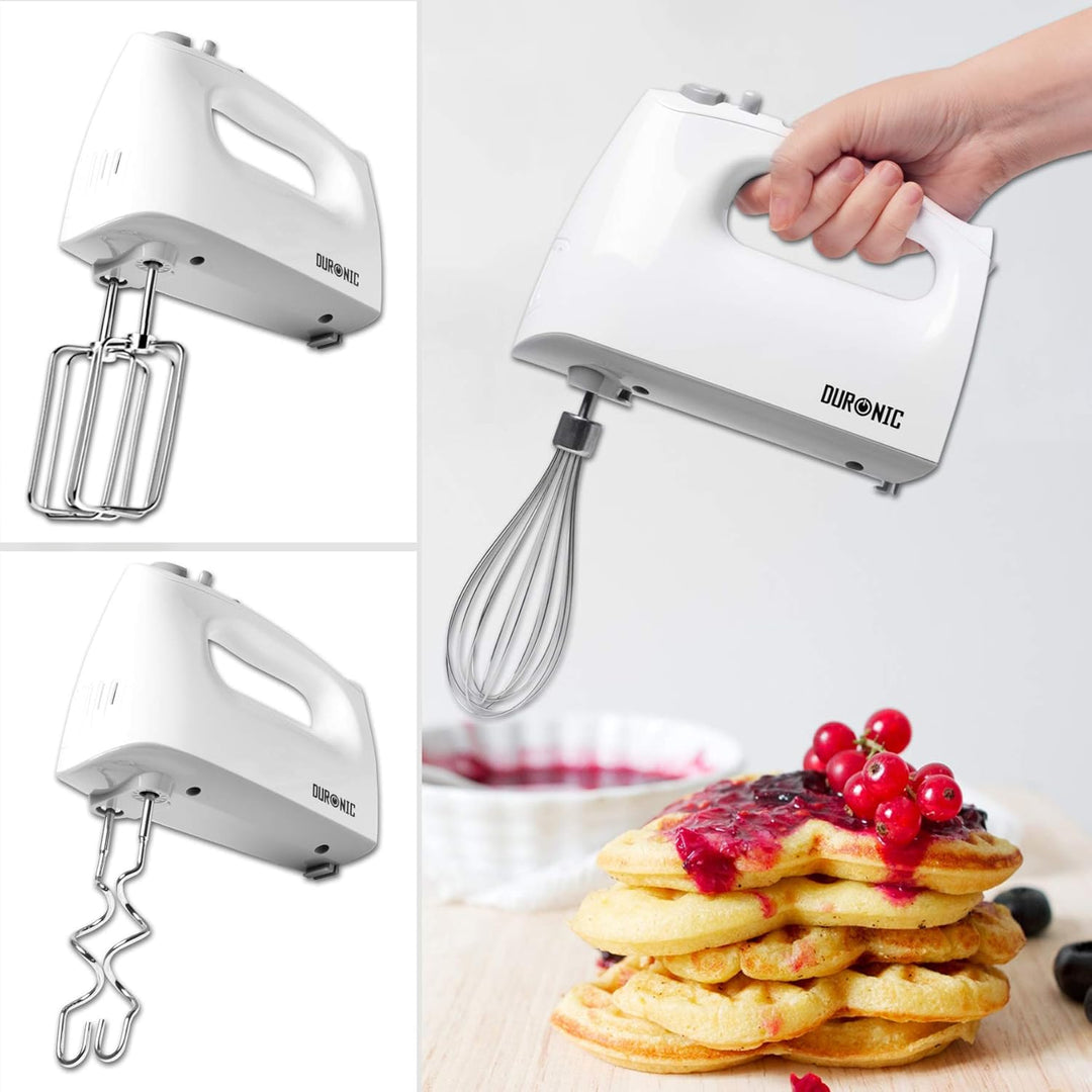 Duronic HM4 WE elektrischer Handmixer - 400 Watt - Aufbewahrungsbox - Turbofunktion - Edelstahl - 2