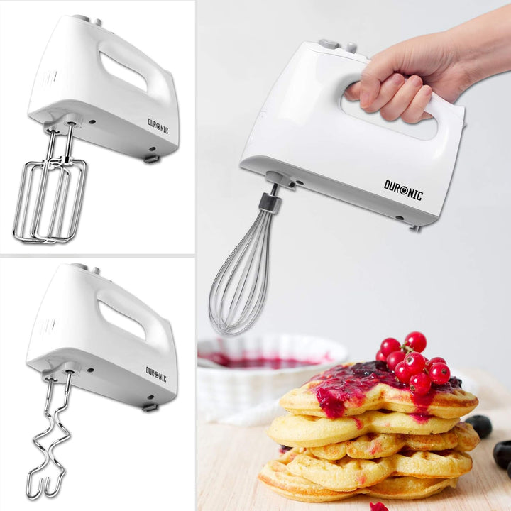 Duronic HM4 WE elektrischer Handmixer - 400 Watt - Aufbewahrungsbox - Turbofunktion - Edelstahl - 2