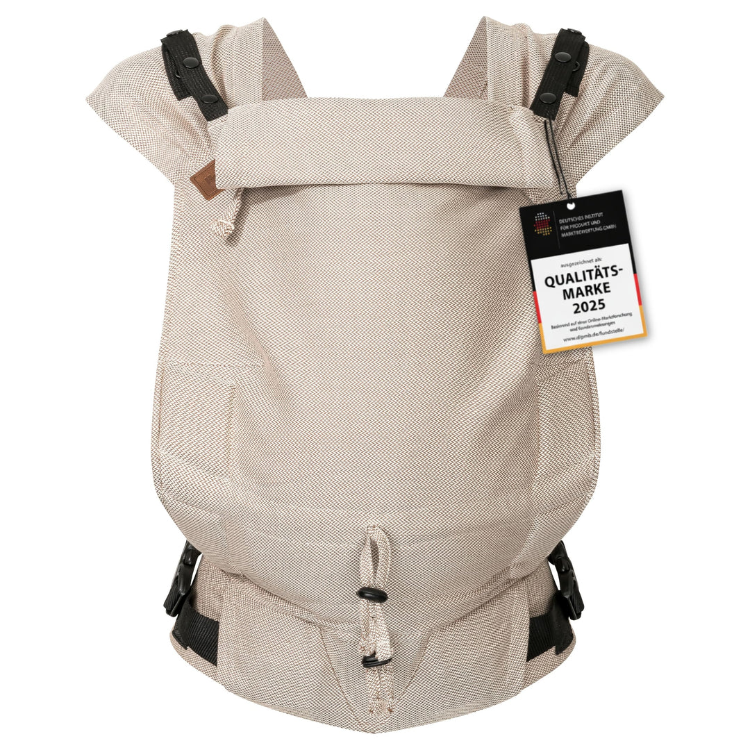 Hoppediz Babytrage Primeo, für Neugeborene ab Geburt, Bauchtrage, Rückentrage, 100% Bio-Baumwolle, D