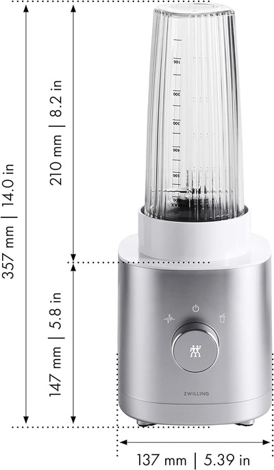 ZWILLING ENFINIGY Standmixer und Smoothie Maker, Mixer mit Edelstahl-Kreuzklinge & 600-Watt-Hochleis