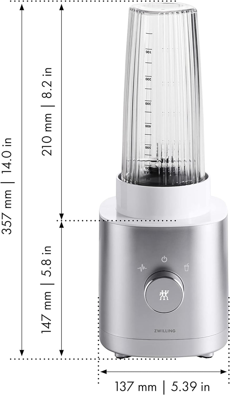 ZWILLING ENFINIGY Standmixer und Smoothie Maker, Mixer mit Edelstahl-Kreuzklinge & 600-Watt-Hochleis