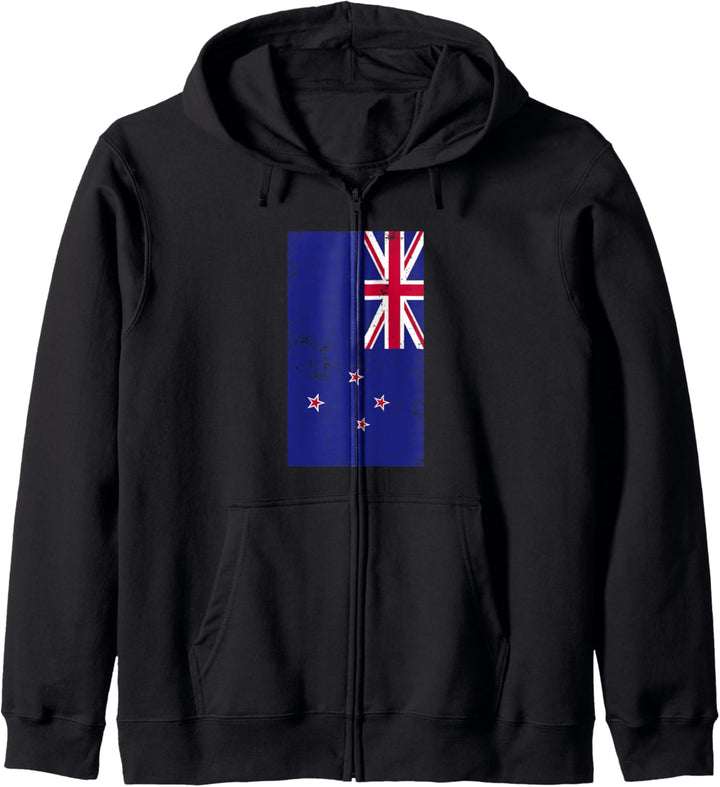 New Zealand Oceania Wellington Distressed Flag Kapuzenjacke