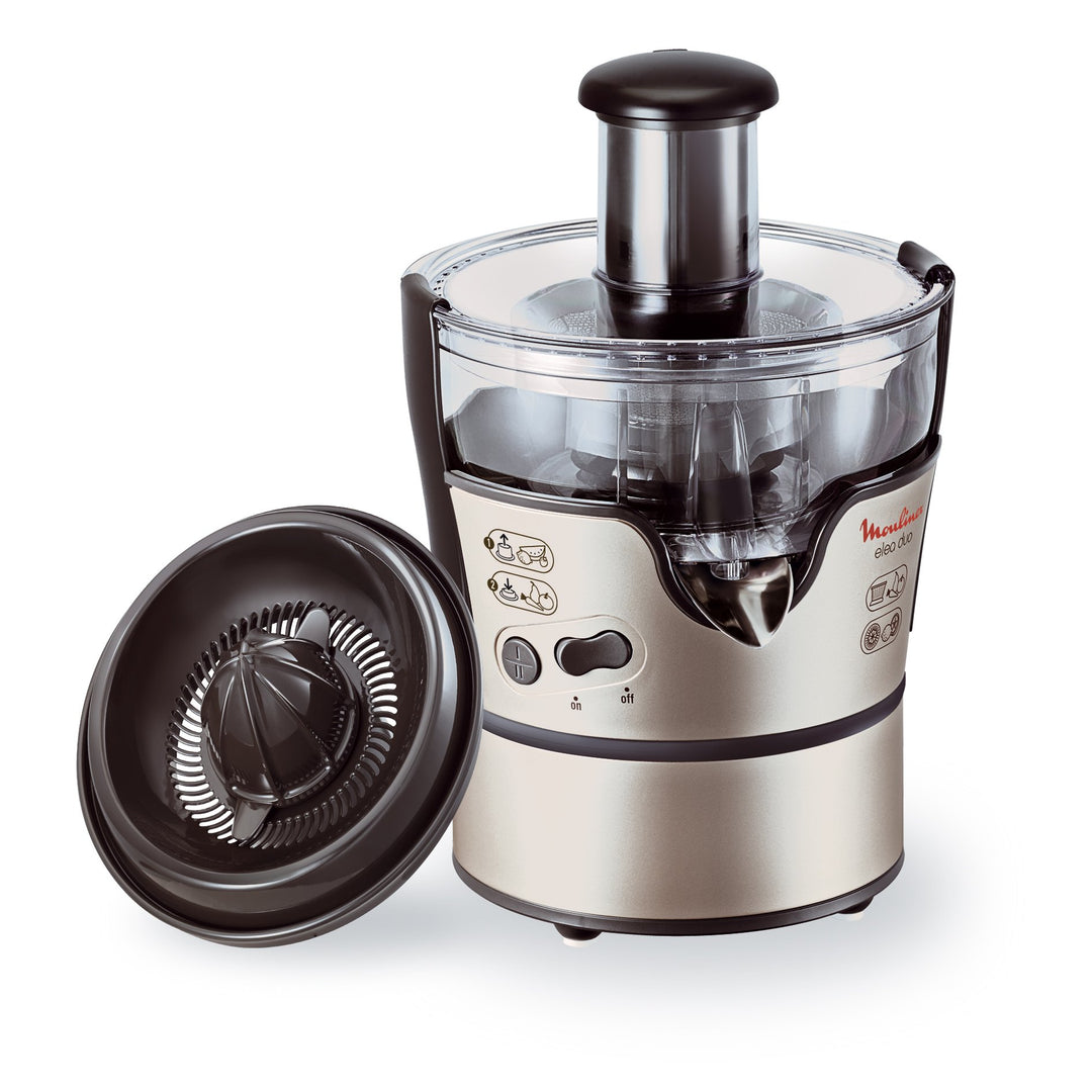 Moulinex JU385H Entsafter und Zitruspresse Elea Duo | 300 Watt | 2 Geschwingigkeitsstufe | schwarz /