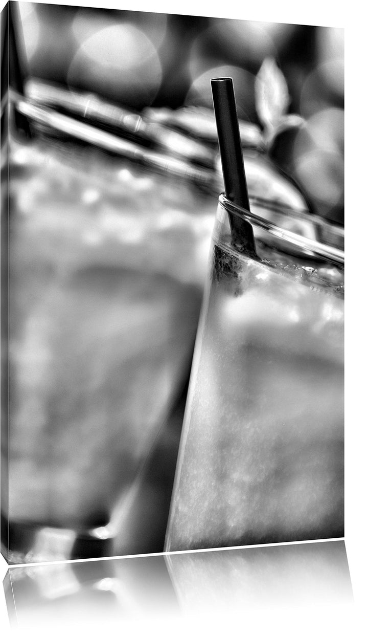 Pixxprint Monocrome, frischer Sommercocktail, Format: 100x70 auf Leinwand, 100x70