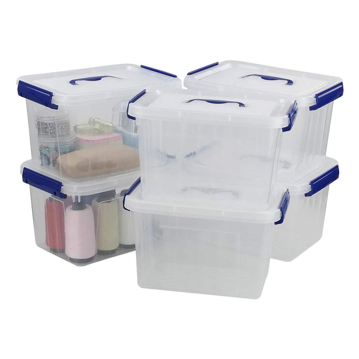 Farmoon 6 L Aufbewahrungsbox Mit Deckel, 6 Stück, Transparent, 6 L