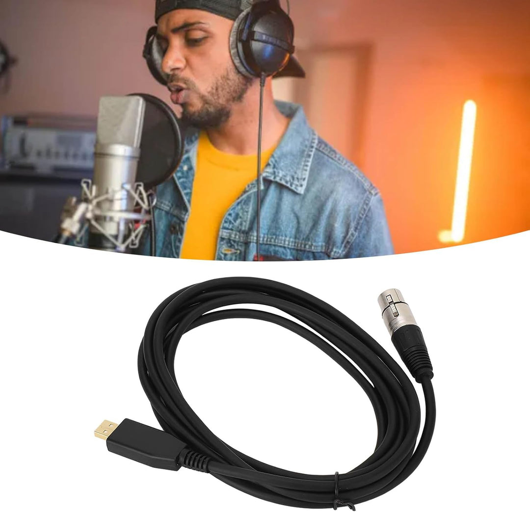 USB-zu-XLR-Mikrofon-Link-Konverterkabel, Langlebiges ABS-Material für Tonstudios