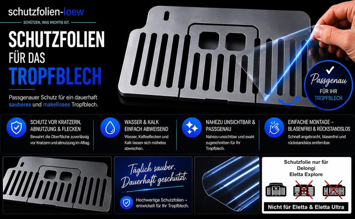 5 x Schutzfolie passend für DeLonghi Eletta Explore/Explore Cold Brew ECAM 450.76 T - 450.55 S - 452