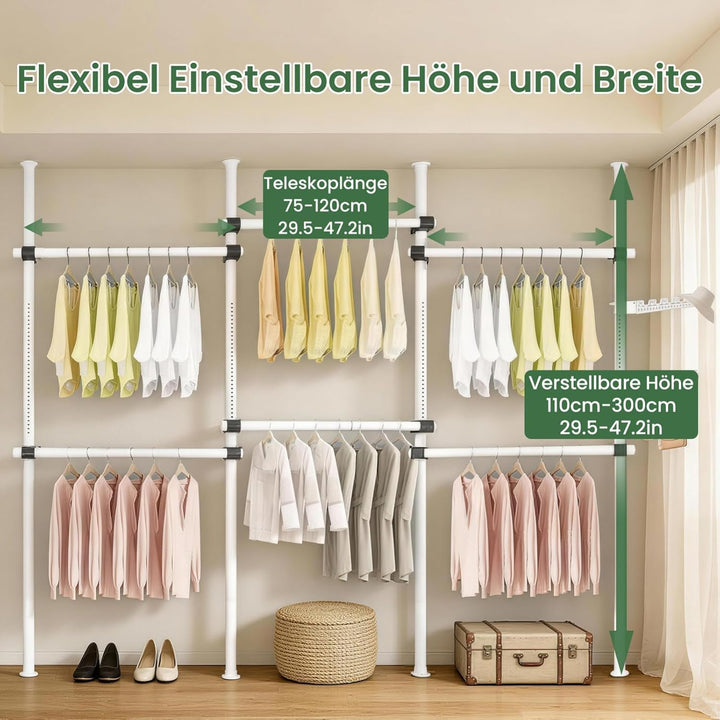 Generisch Begehbarer Kleiderschrank System Teleskop Kleiderständer Kleiderstange Regals Teleskop Gar