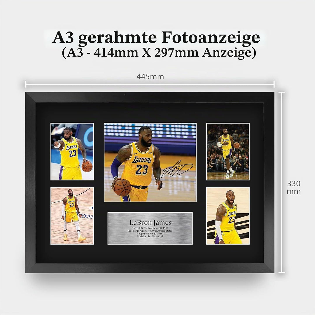 HWC Trading FR A3 LeBron James Lakers Geschenke Gedruckt, Signiert Autogramm-Präsentation-Display Fü