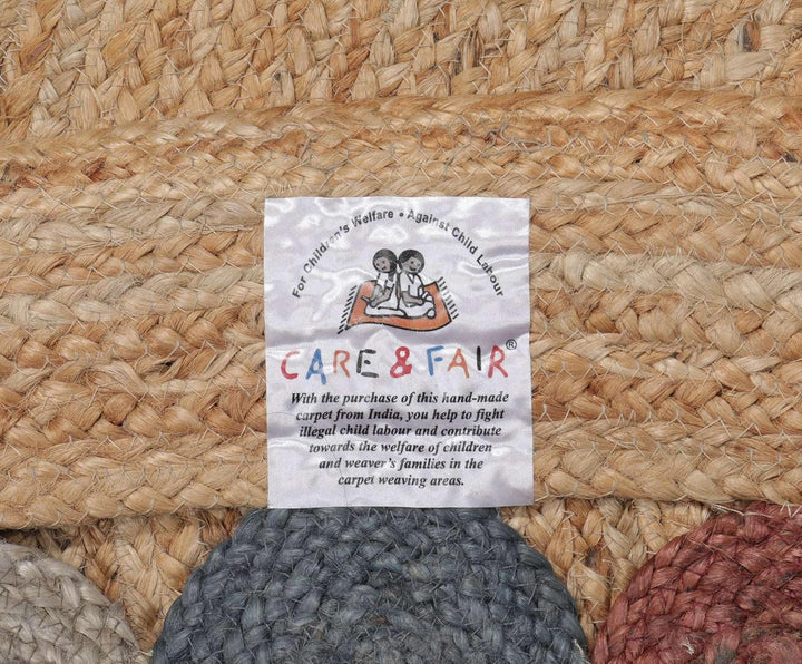 RugVista, Dottie Jute, In & Outdoor Teppich, Hochflor Teppich, Ø 150 cm, Rund, Modern, Jute, Flur, C