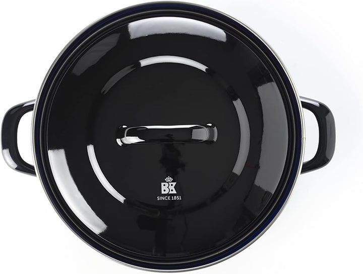 BK Indigo Holländisches Erbe Runde Deutsche Emaillierte Kasserolle mit Deckel mit PFAS-Freier Kerami