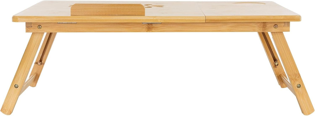 ML-Design Laptoptisch aus Bambus fürs Bett/Sofa, höhenverstellbar & klappbar, 4 Neigungswinkel, für