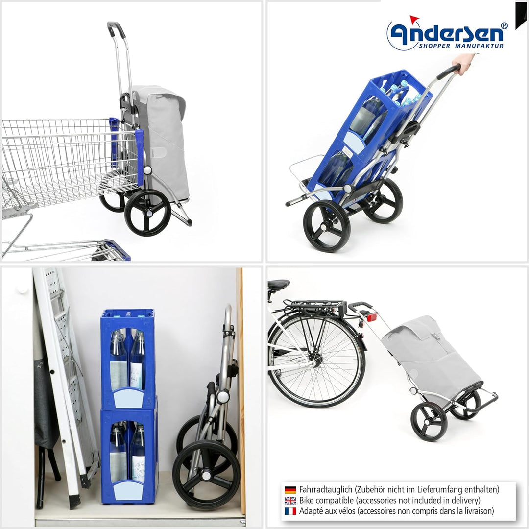 ANDERSEN Einkaufstrolley - Royal Shopper Jella blau 51 L Einkaufsroller, hohe Qualität, stylisch, Al