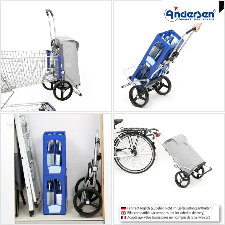 ANDERSEN Einkaufstrolley - Royal Shopper Jella blau 51 L Einkaufsroller, hohe Qualität, stylisch, Al