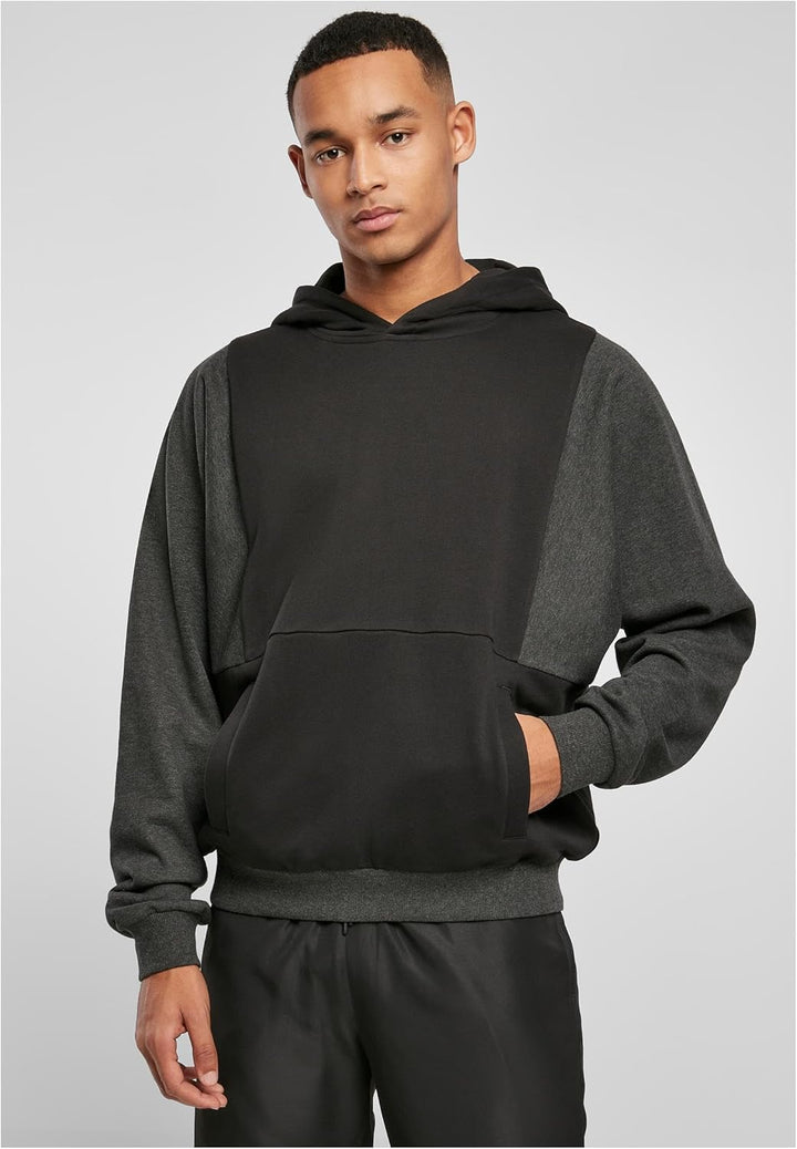 Urban Classics Cut On Sleeve Hoody, Männer Kapuzenpullover in Loose Fit Passform mit zwei Taschen an