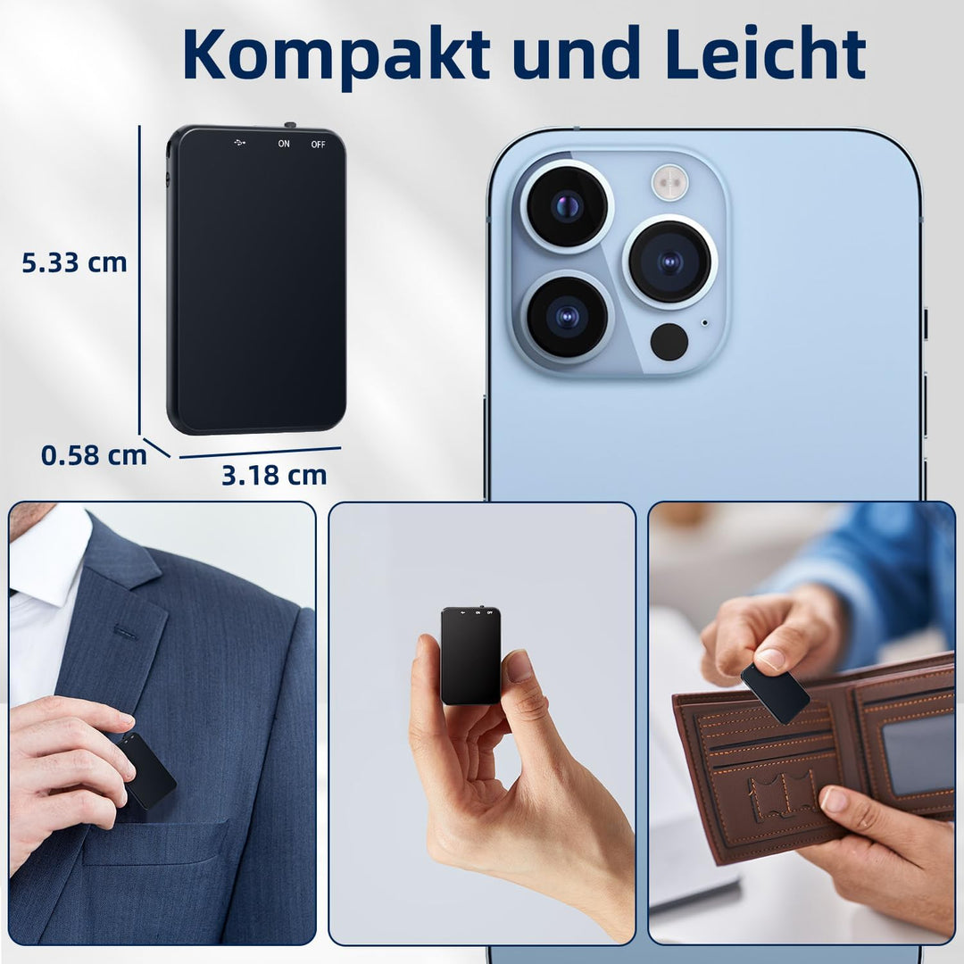 Diktiergerät Mini, Vandlion 32GB HD Aufnahmegerät mit 40 Stunden Aufnahme, USB C Digital Voice Recor